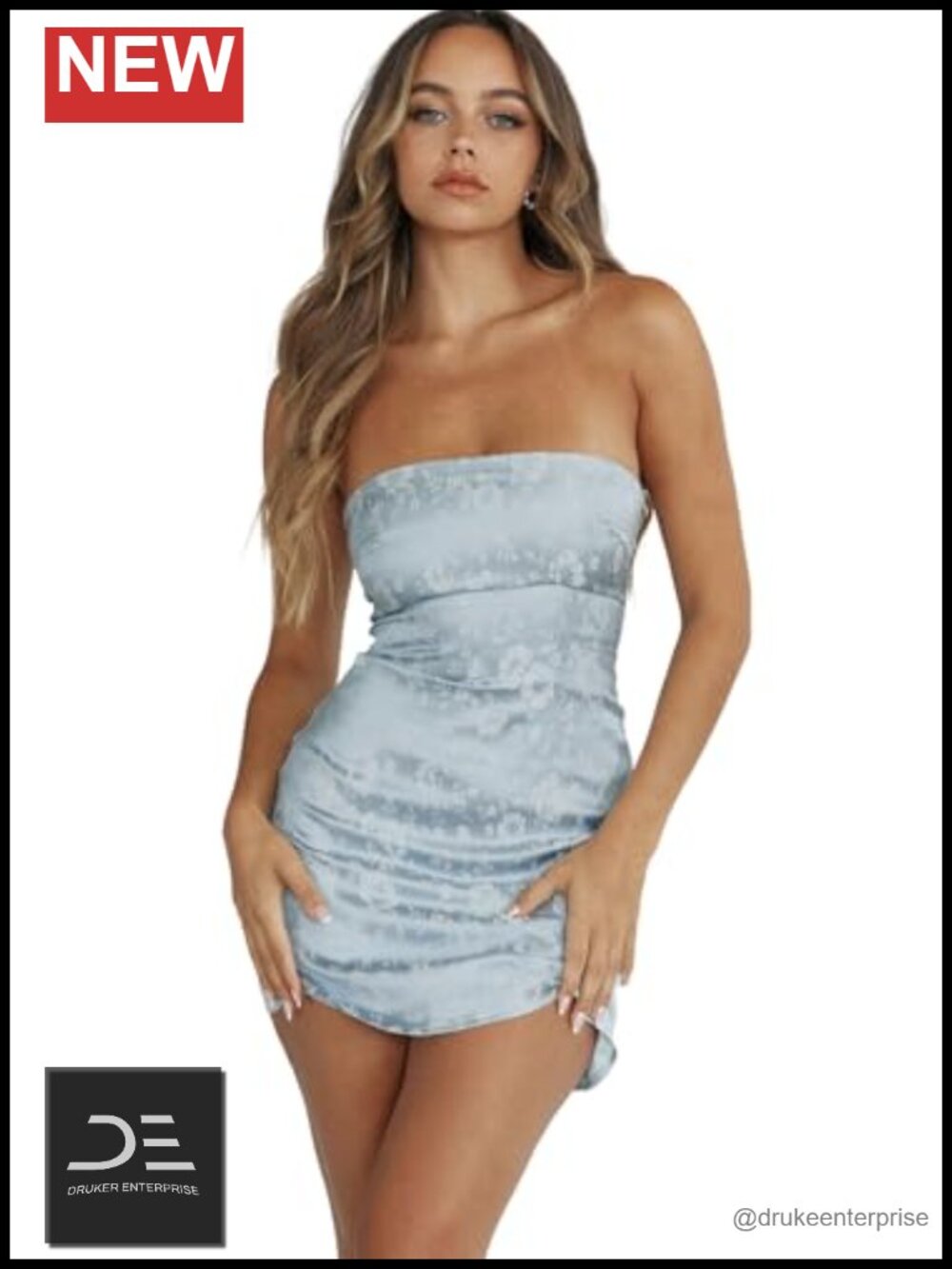 Strapless floral mini dress